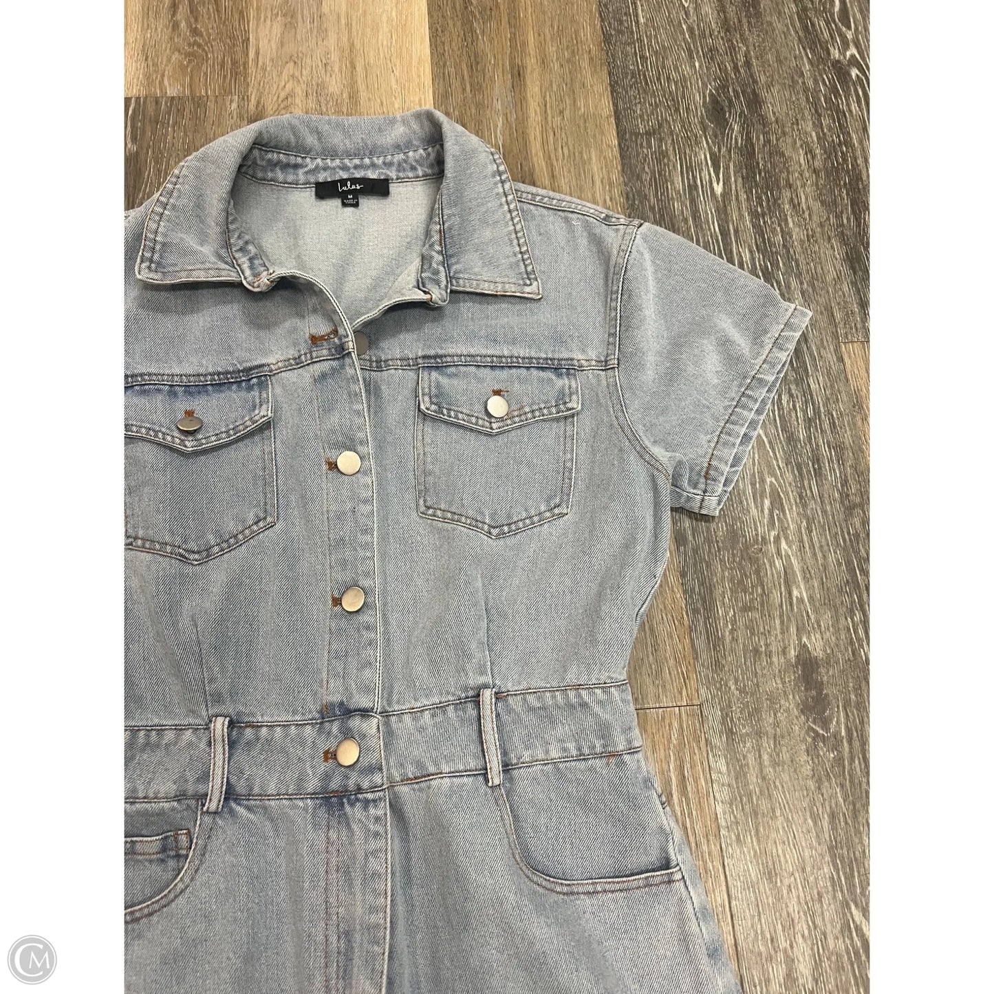 Romper By Lulus In Blue Denim, Size: M
