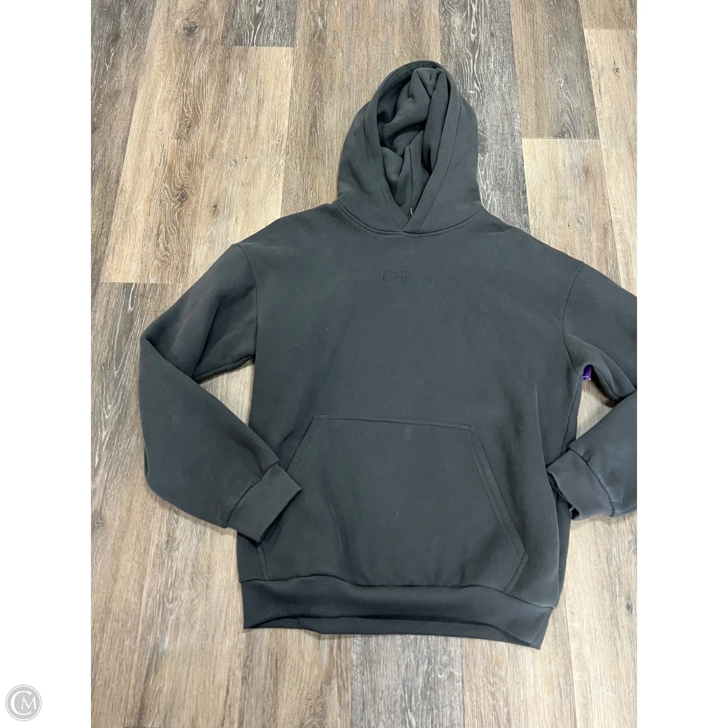 Athletic Sweatshirt Hoodie By Comfrt In Grey, Size: M