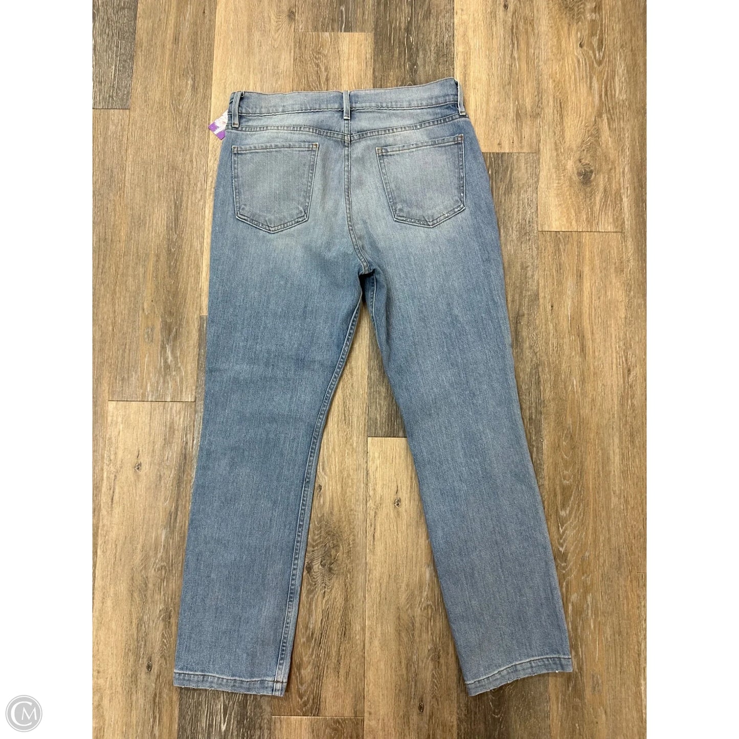 Jeans Straight By Frame In Blue Denim, Size: 14
