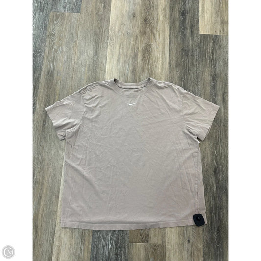 Athletic Top Short Sleeve By Nike Apparel In Tan, Size: L