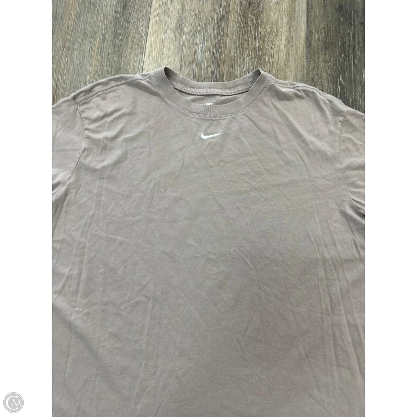 Athletic Top Short Sleeve By Nike Apparel In Tan, Size: L