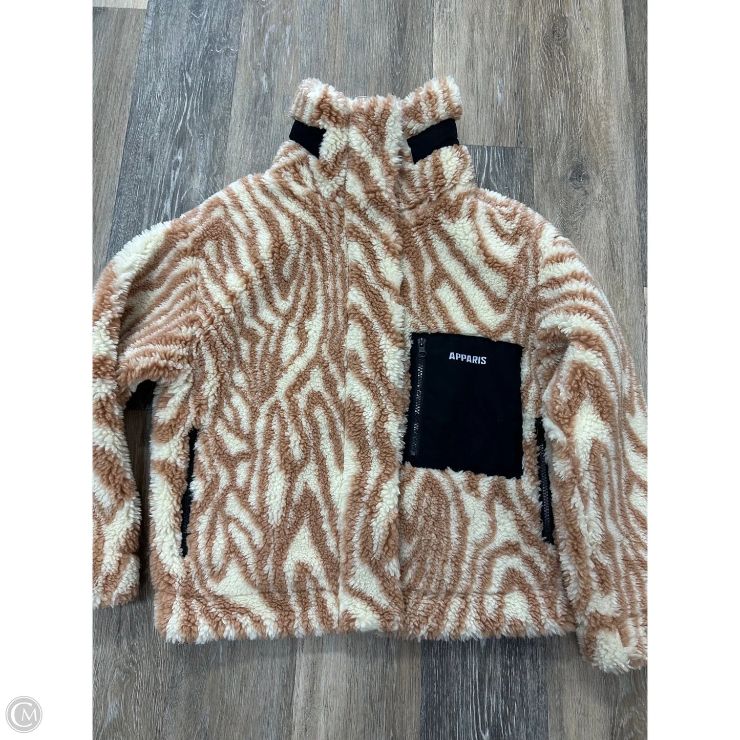 Jacket Faux Fur & Sherpa By Apparis In Tan & White, Size: Xxs