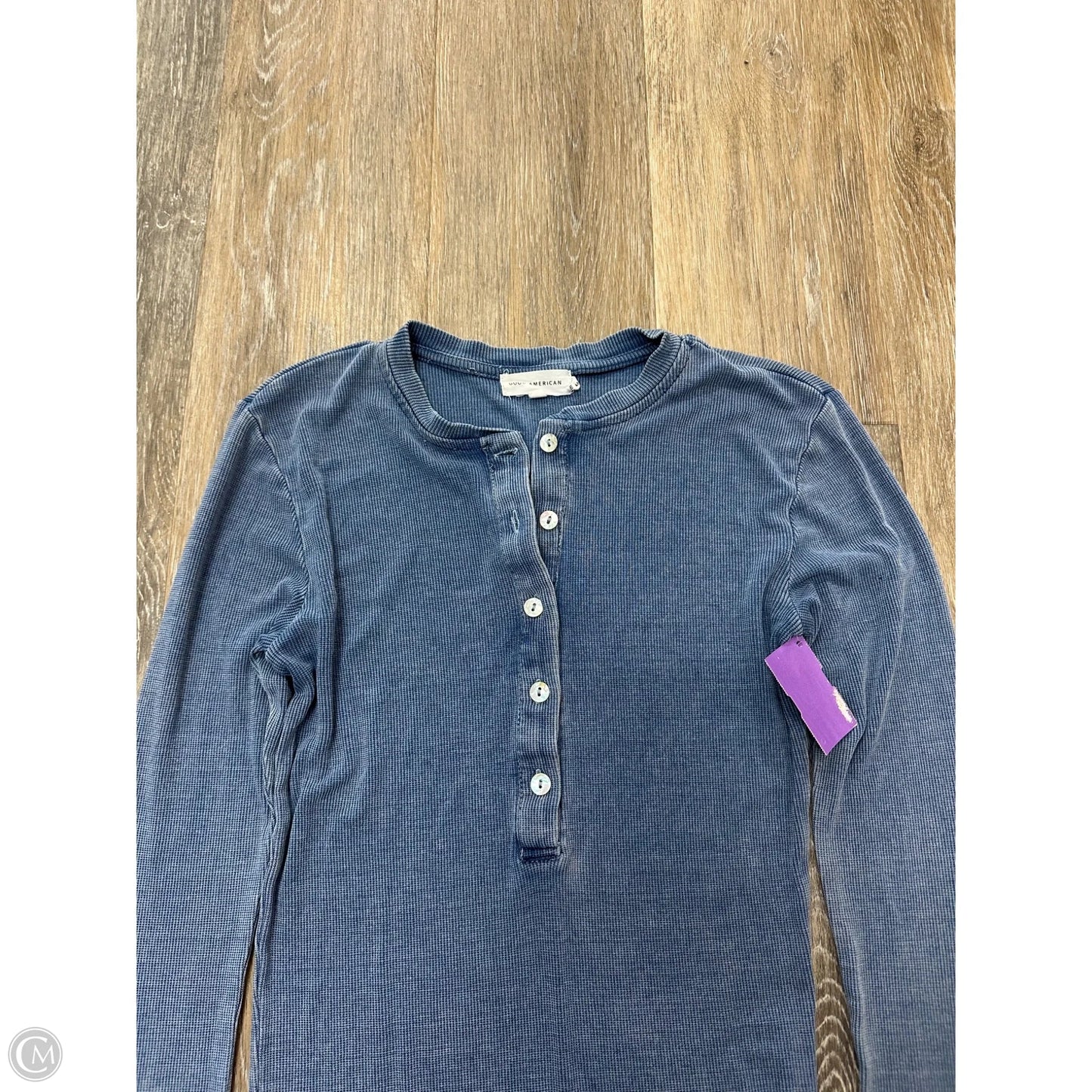 Top Long Sleeve By Good American In Blue, Size: S