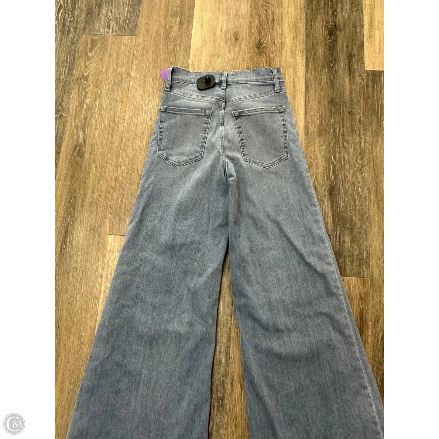 Jeans Wide Leg By Frame In Blue Denim, Size: 0