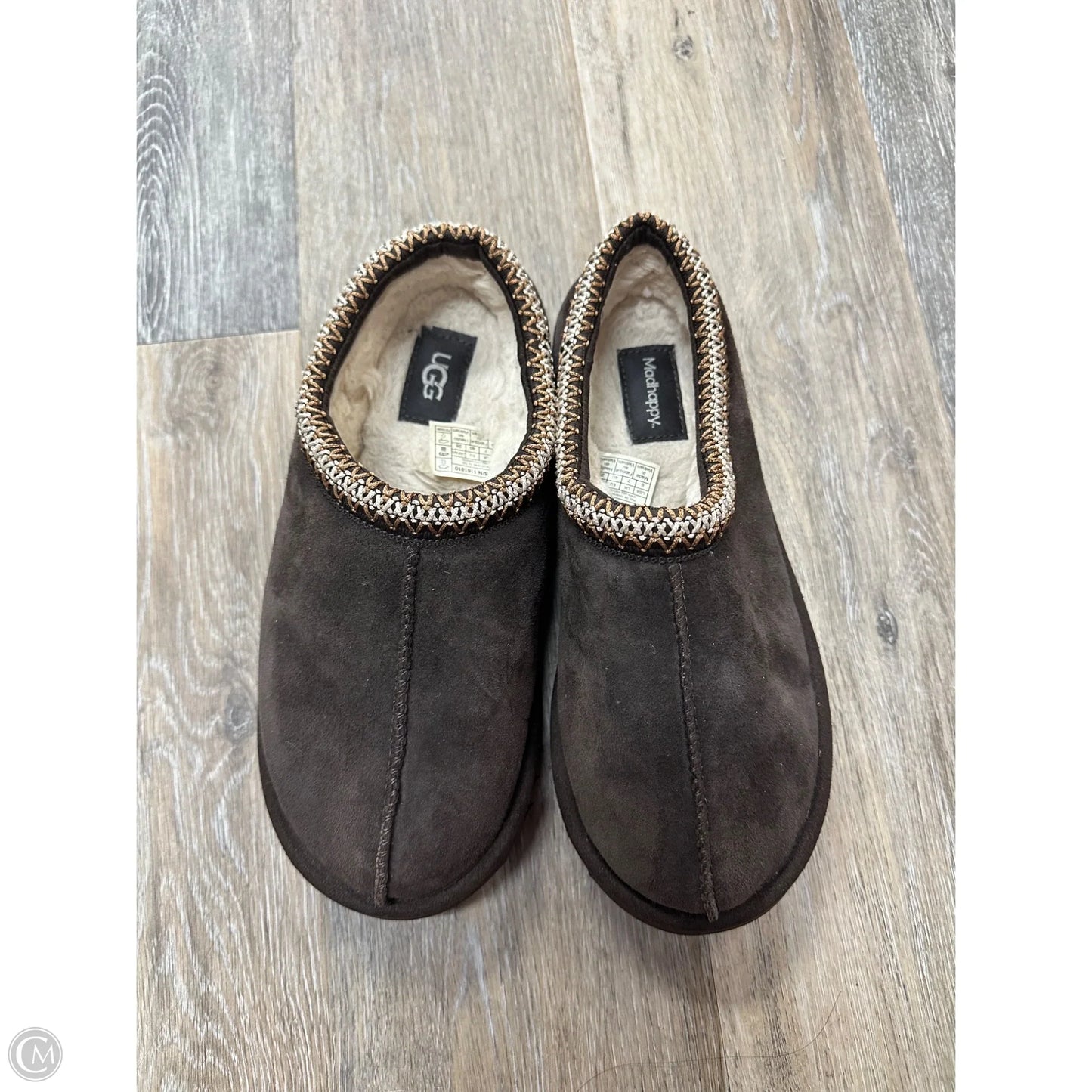 Slippers Designer By Ugg In Brown, Size: 9