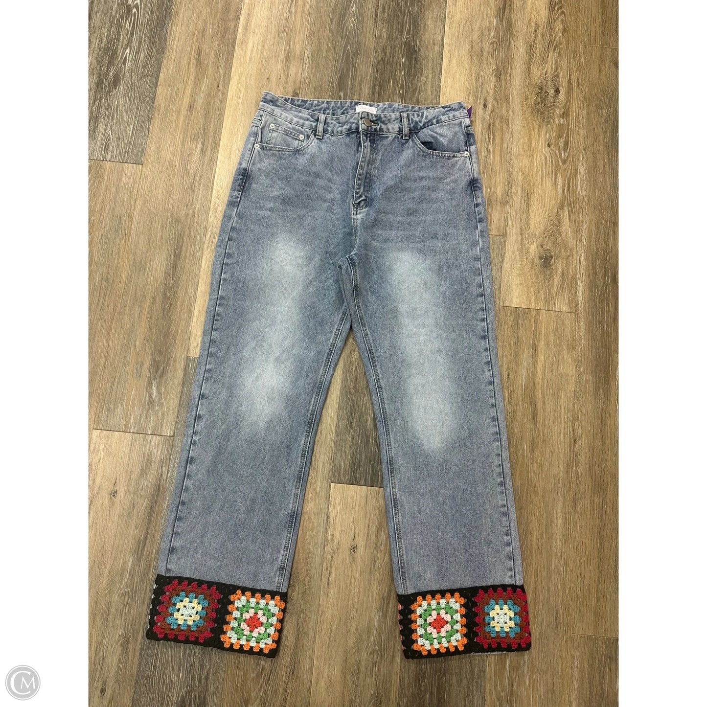 Jeans Straight By Pink Lily In Blue Denim, Size: 12