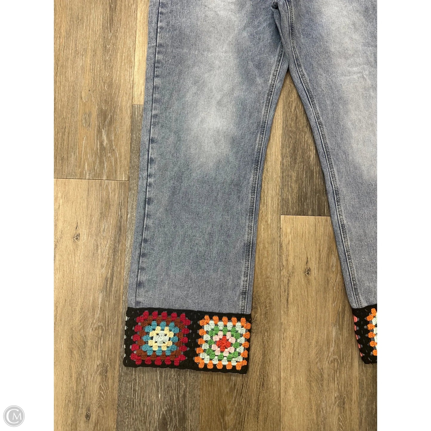 Jeans Straight By Pink Lily In Blue Denim, Size: 12