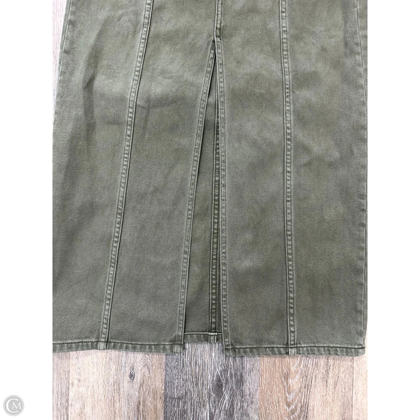 Skirt Midi By Miou Muse In Green Denim, Size: M