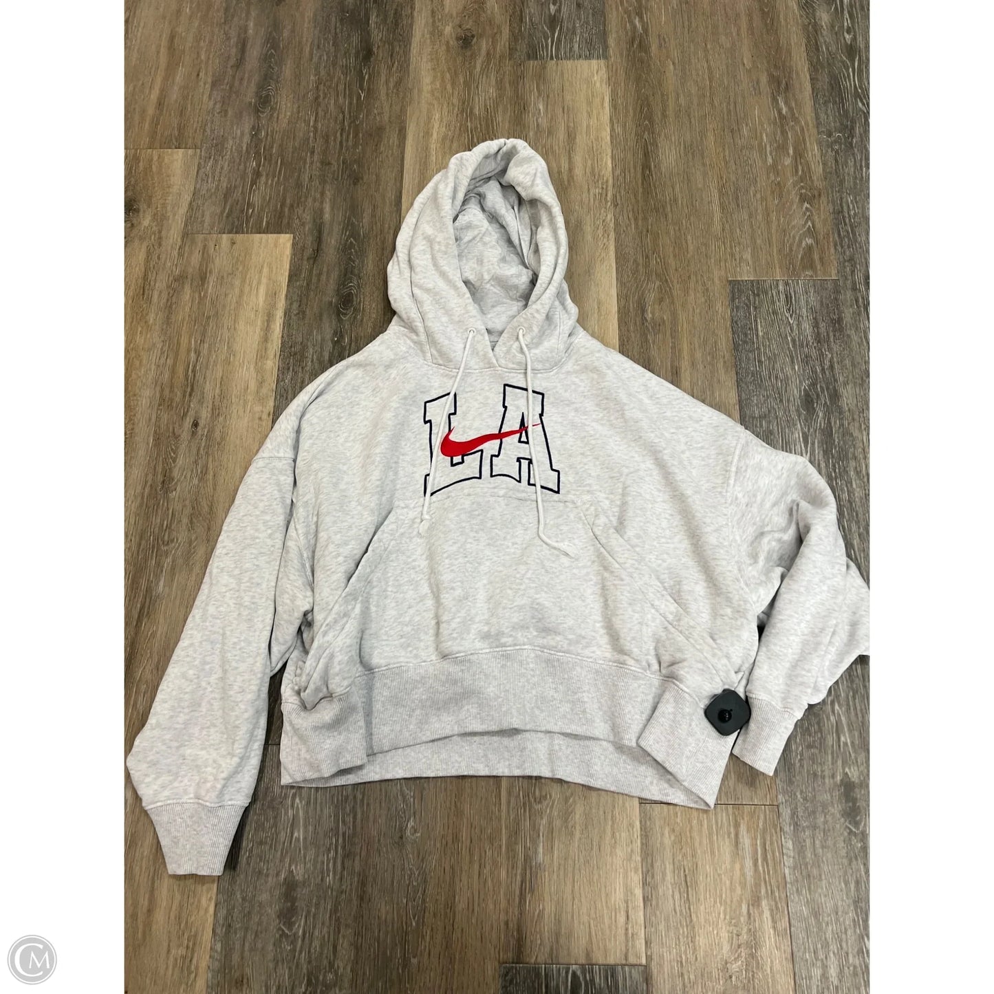 Athletic Sweatshirt Hoodie By Nike Apparel In Grey, Size: S