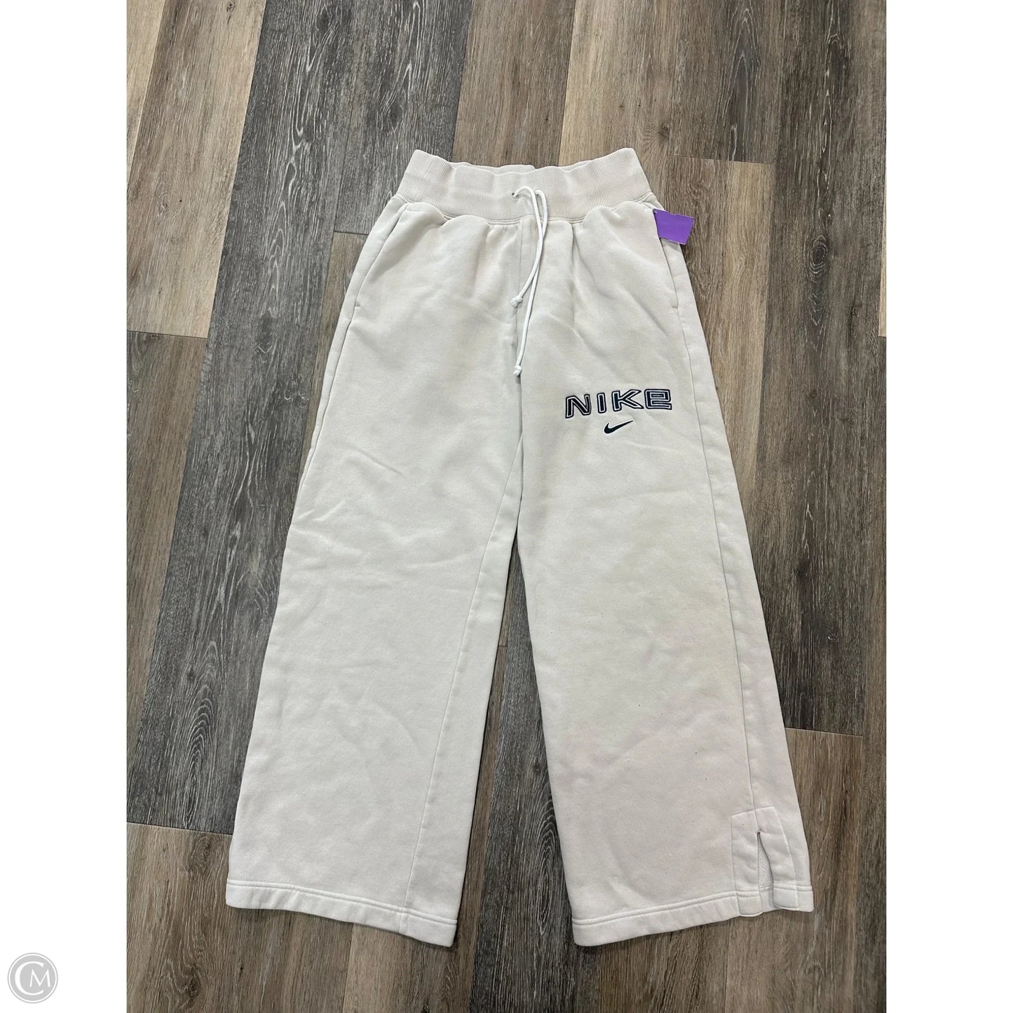 Athletic Pants By Nike Apparel In Cream, Size: S