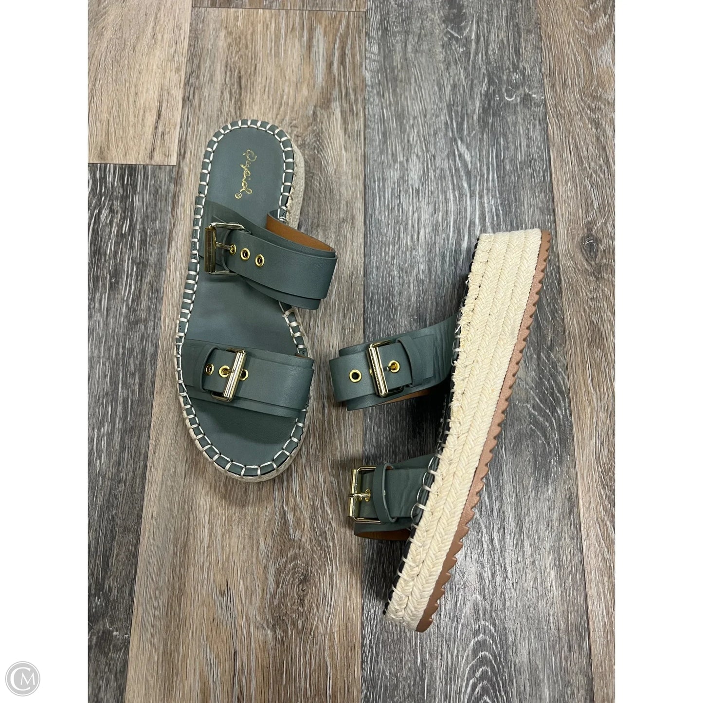 Sandals Heels Platform By Qupid In Green, Size: 7.5