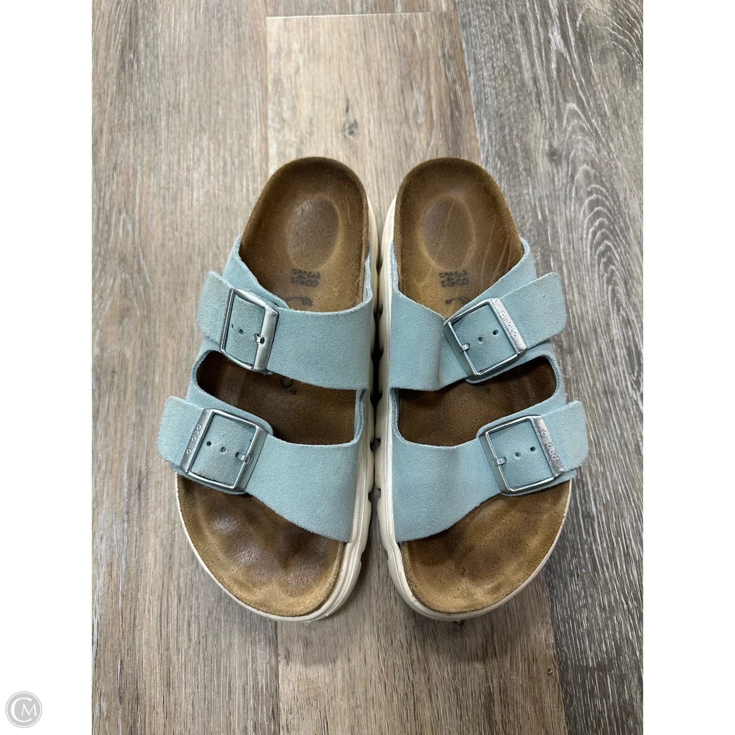 Sandals Heels Platform By Birkenstock In Blue, Size: 7