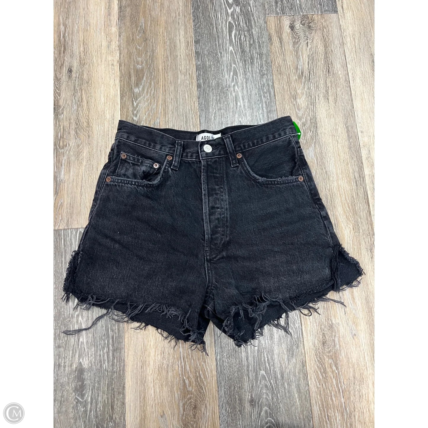 Shorts By Agolde In Black Denim, Size: 1/25