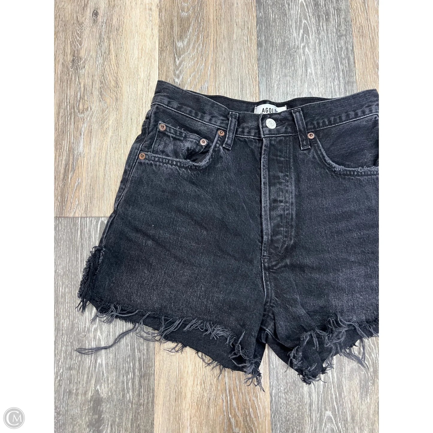 Shorts By Agolde In Black Denim, Size: 1/25