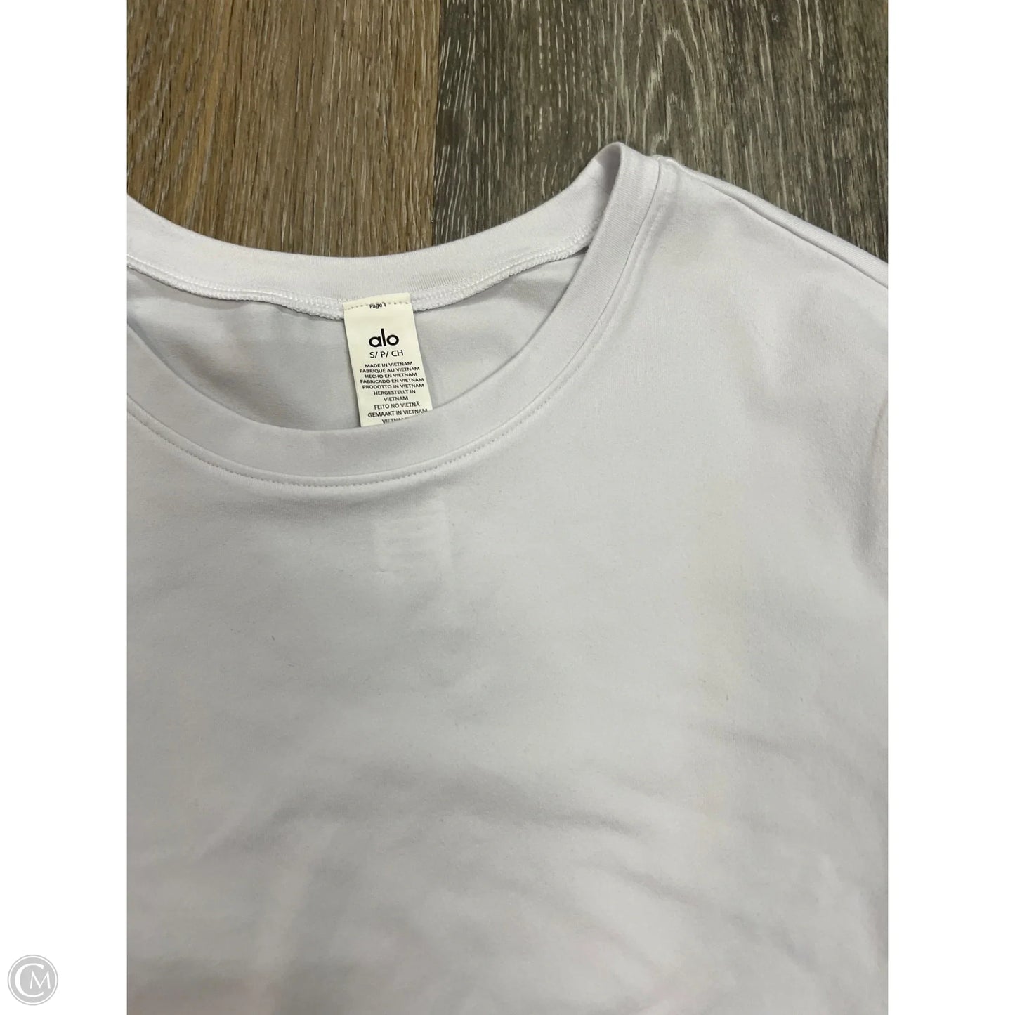Athletic Top Short Sleeve By Alo In White, Size: S