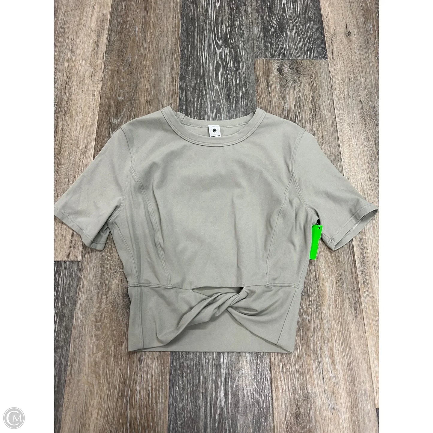 Athletic Top Short Sleeve By Lululemon In Beige, Size: 4