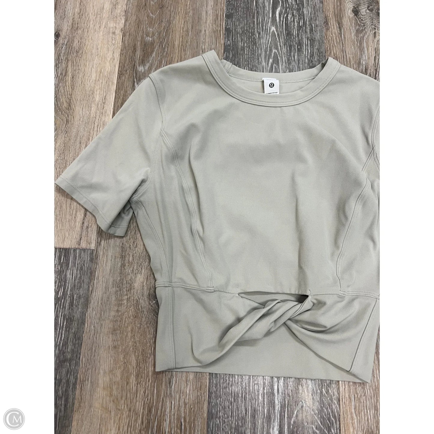 Athletic Top Short Sleeve By Lululemon In Beige, Size: 4