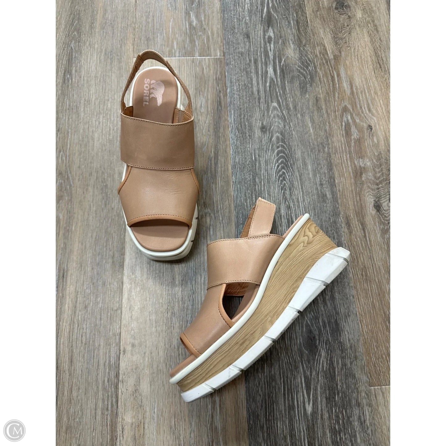 Sandals Heels Wedge By Sorel In Tan, Size: 8