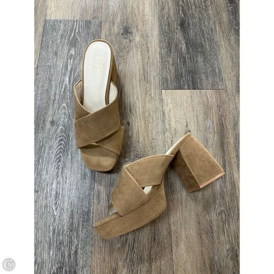 Sandals Heels Block By Oasis Society In Tan, Size: 9