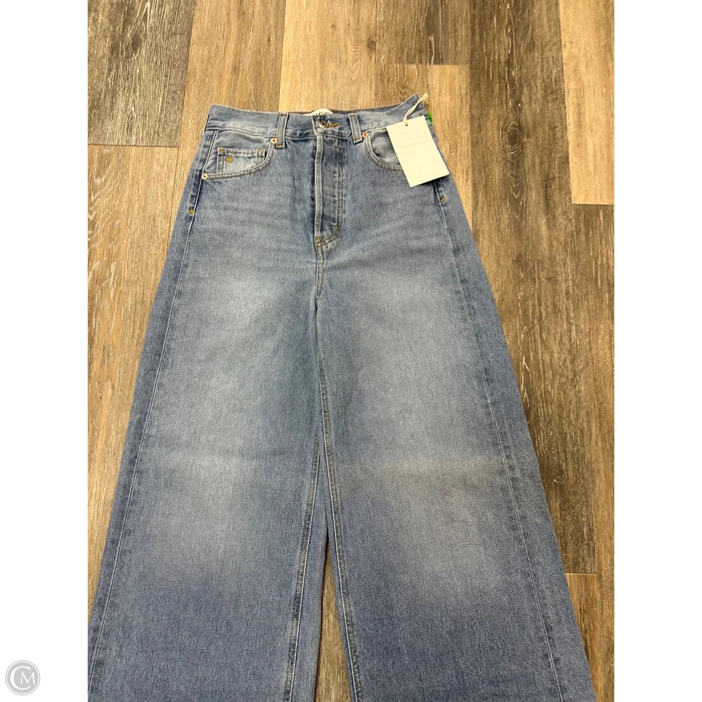 Jeans Wide Leg By Etica In Blue Denim, Size: 0
