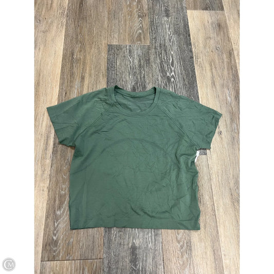 Athletic Top Short Sleeve By Lululemon In Green, Size: 8