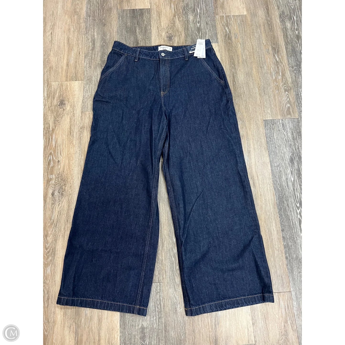 -Jeans Wide Leg By Abercrombie And Fitch In Blue Denim, Size: 14