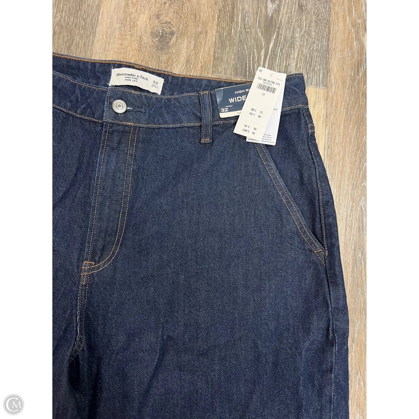 -Jeans Wide Leg By Abercrombie And Fitch In Blue Denim, Size: 14