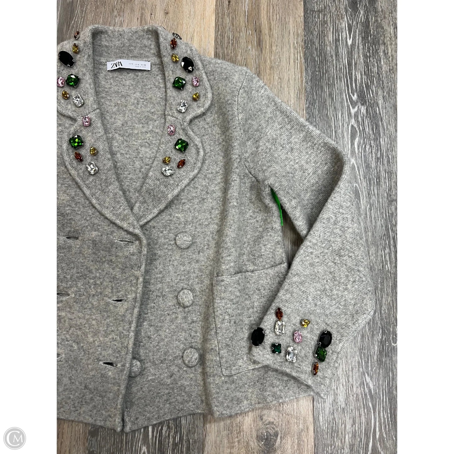 Sweater Cardigan By Zara In Grey, Size: S