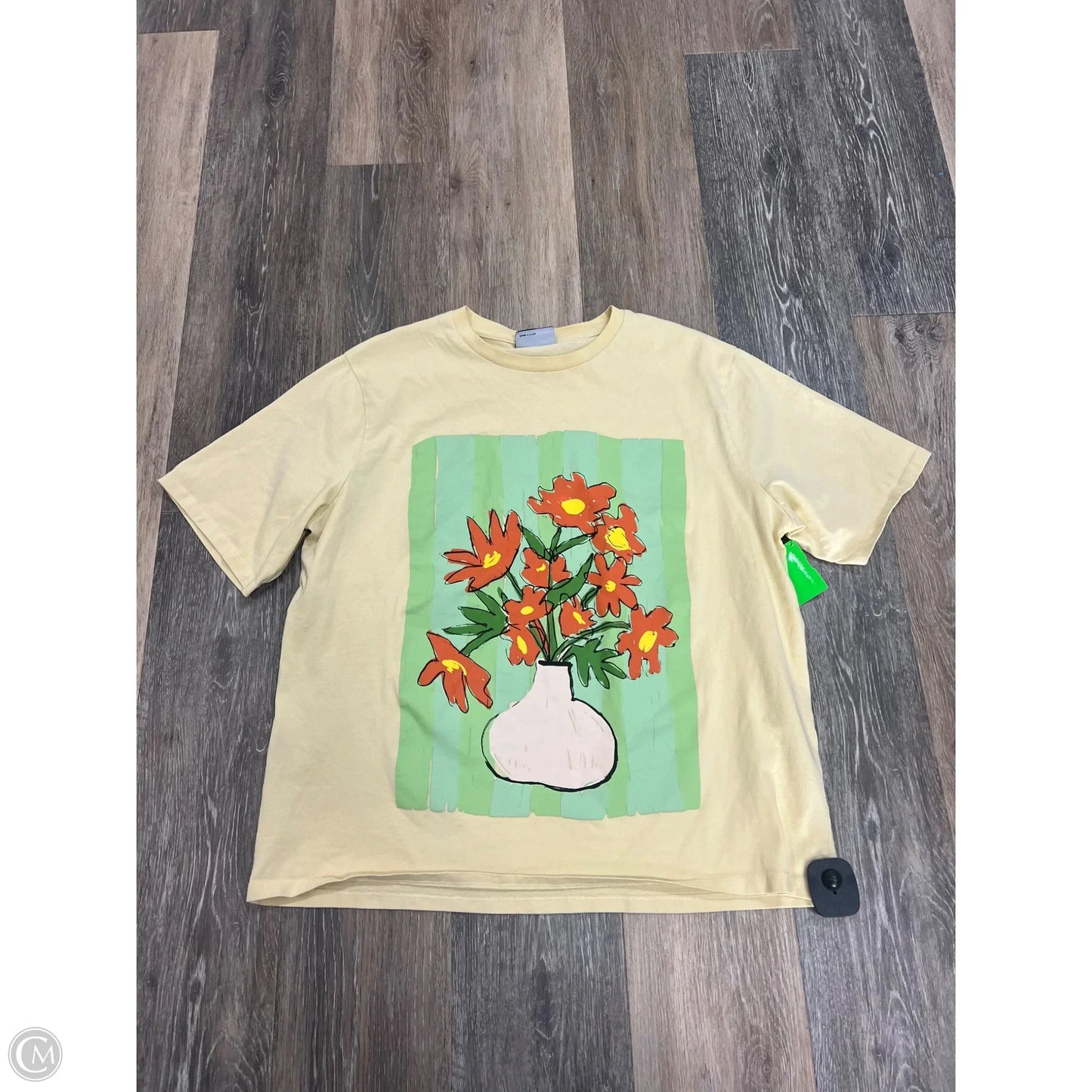 Top Short Sleeve By Asos In Yellow, Size: M