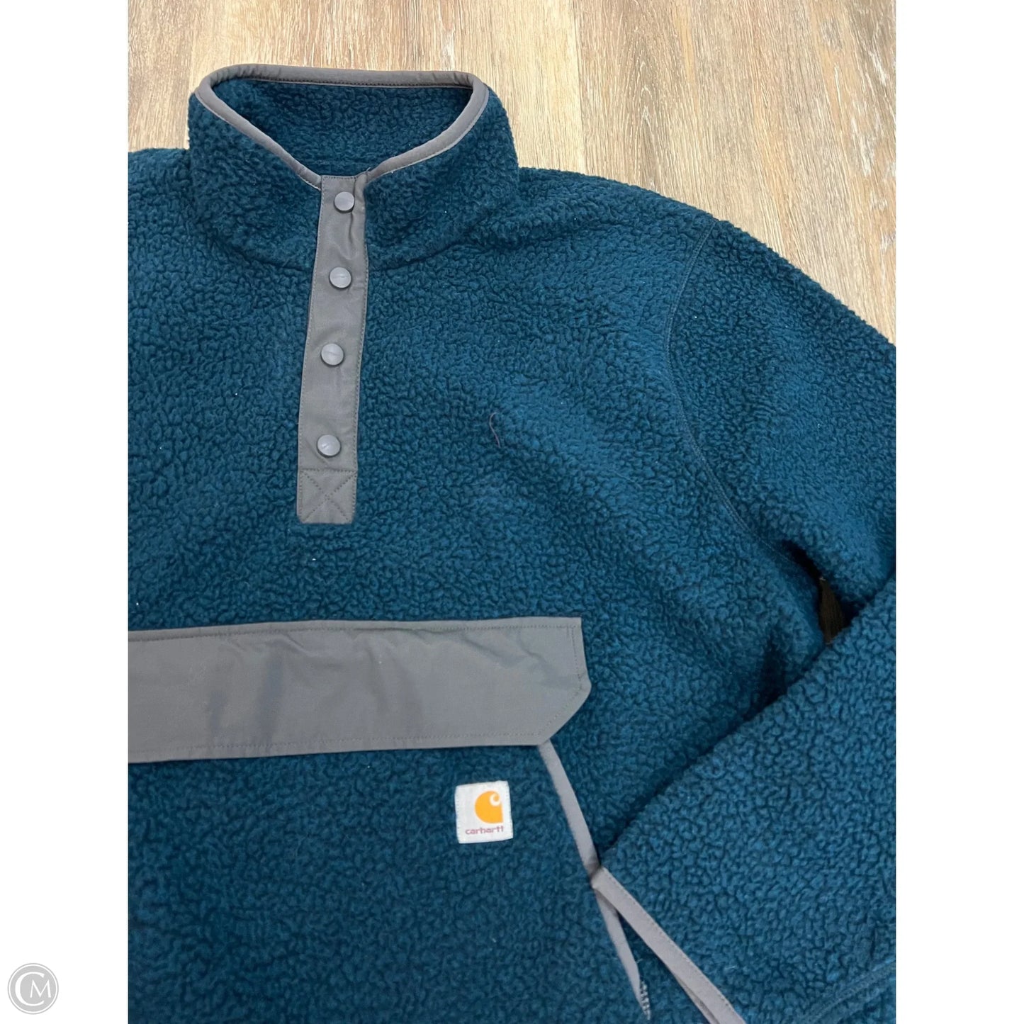 -Jacket Faux Fur & Sherpa By Carhartt In Teal, Size: Xl