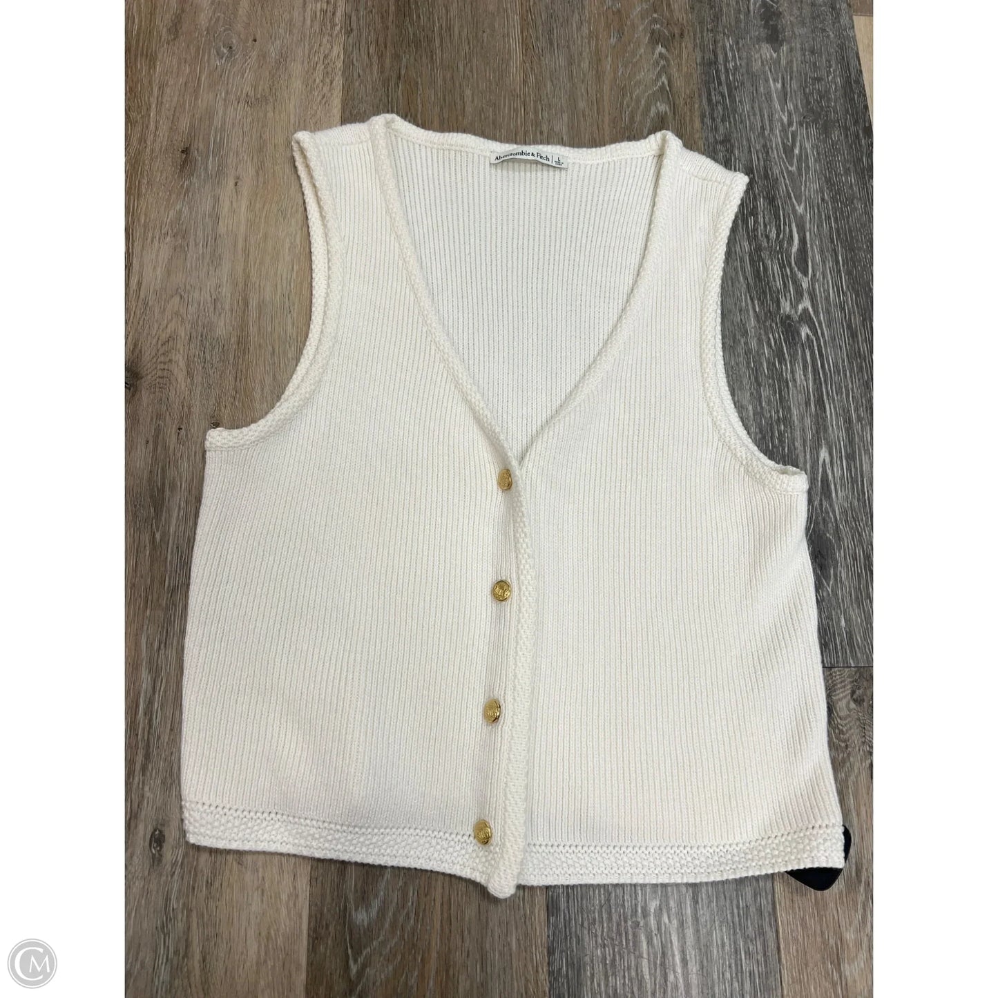 -Vest Sweater By Abercrombie And Fitch In Cream, Size: L