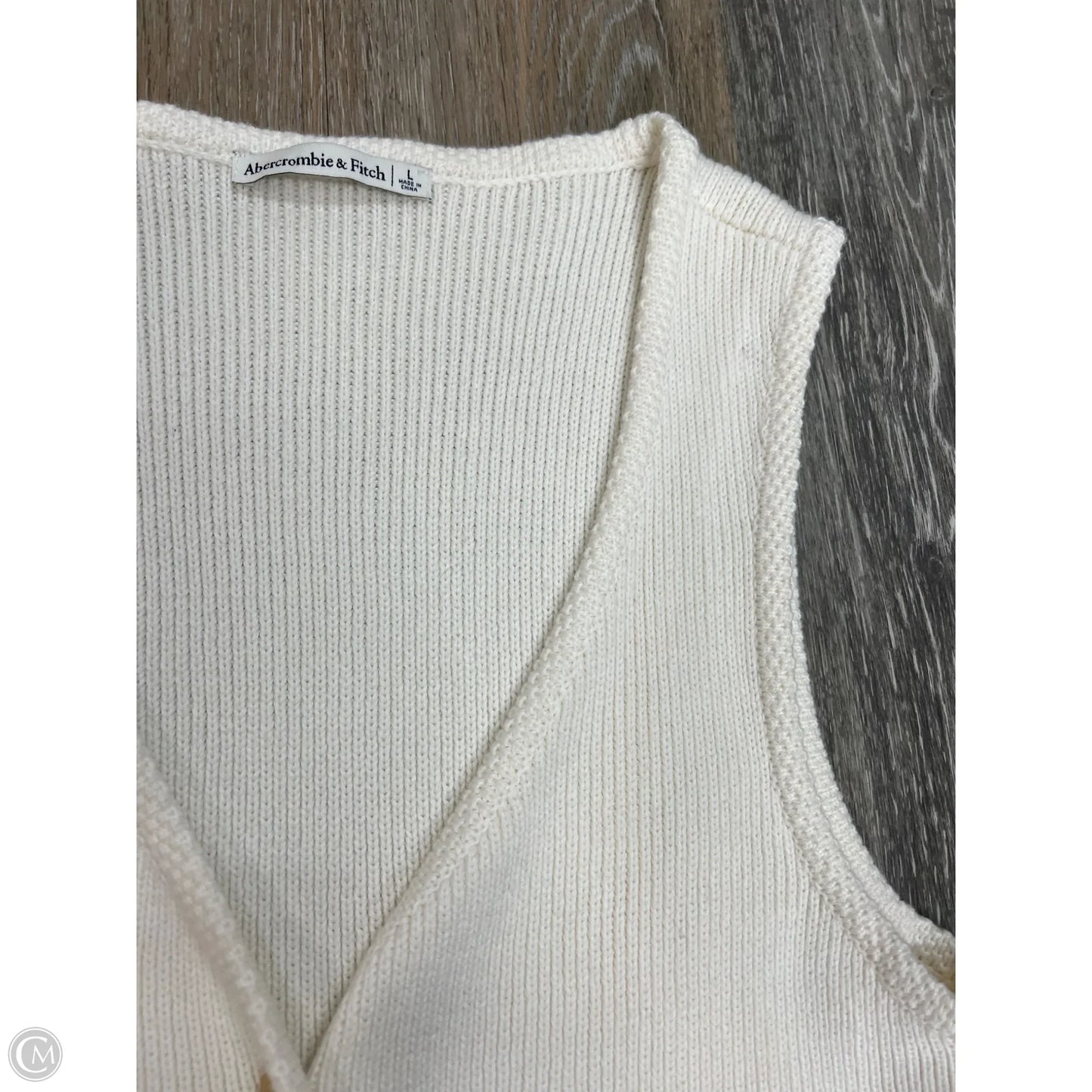 -Vest Sweater By Abercrombie And Fitch In Cream, Size: L