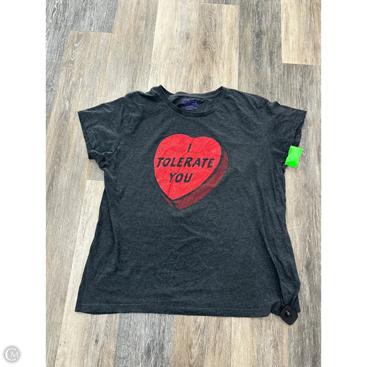 Top Short Sleeve By Crazy Dog In Grey, Size: 2x