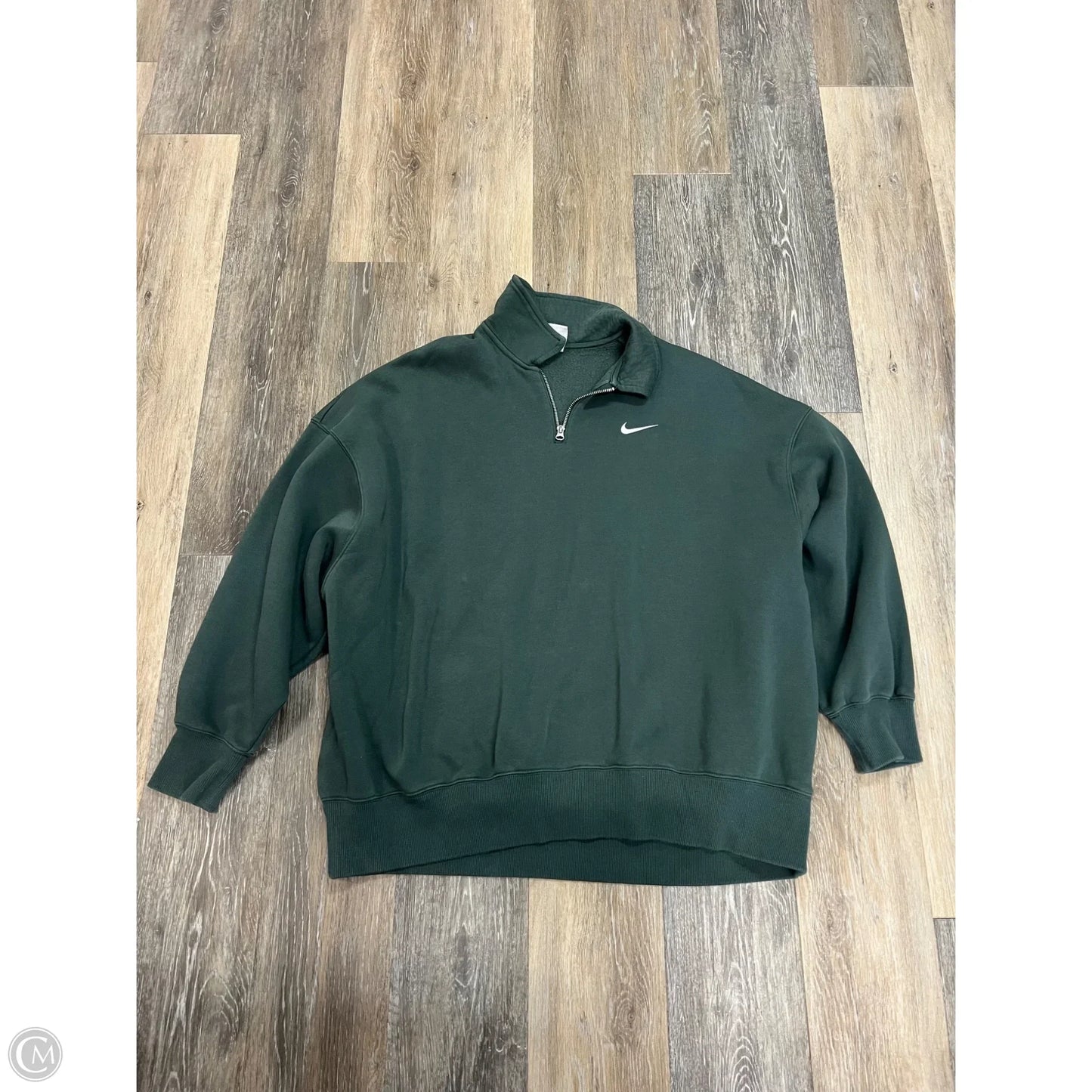 Athletic Sweatshirt Collar By Nike Apparel In Green, Size: M