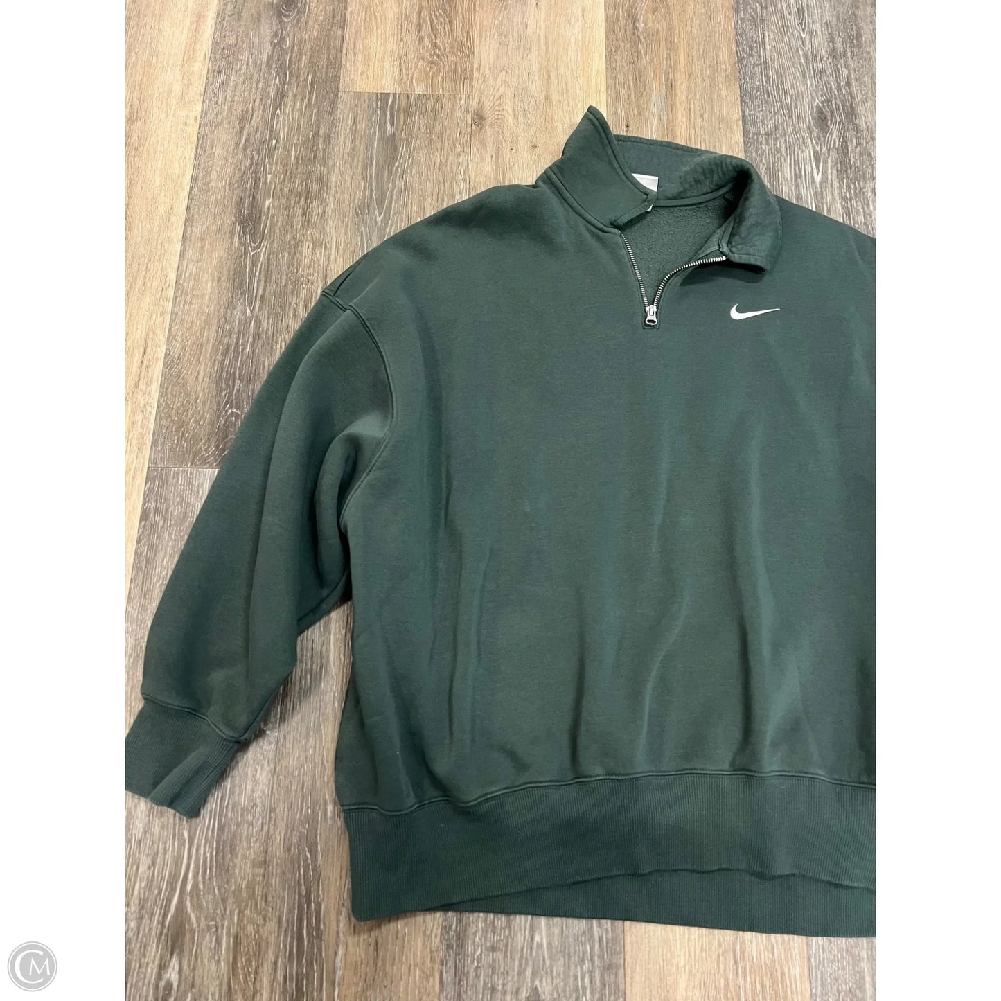 Athletic Sweatshirt Collar By Nike Apparel In Green, Size: M