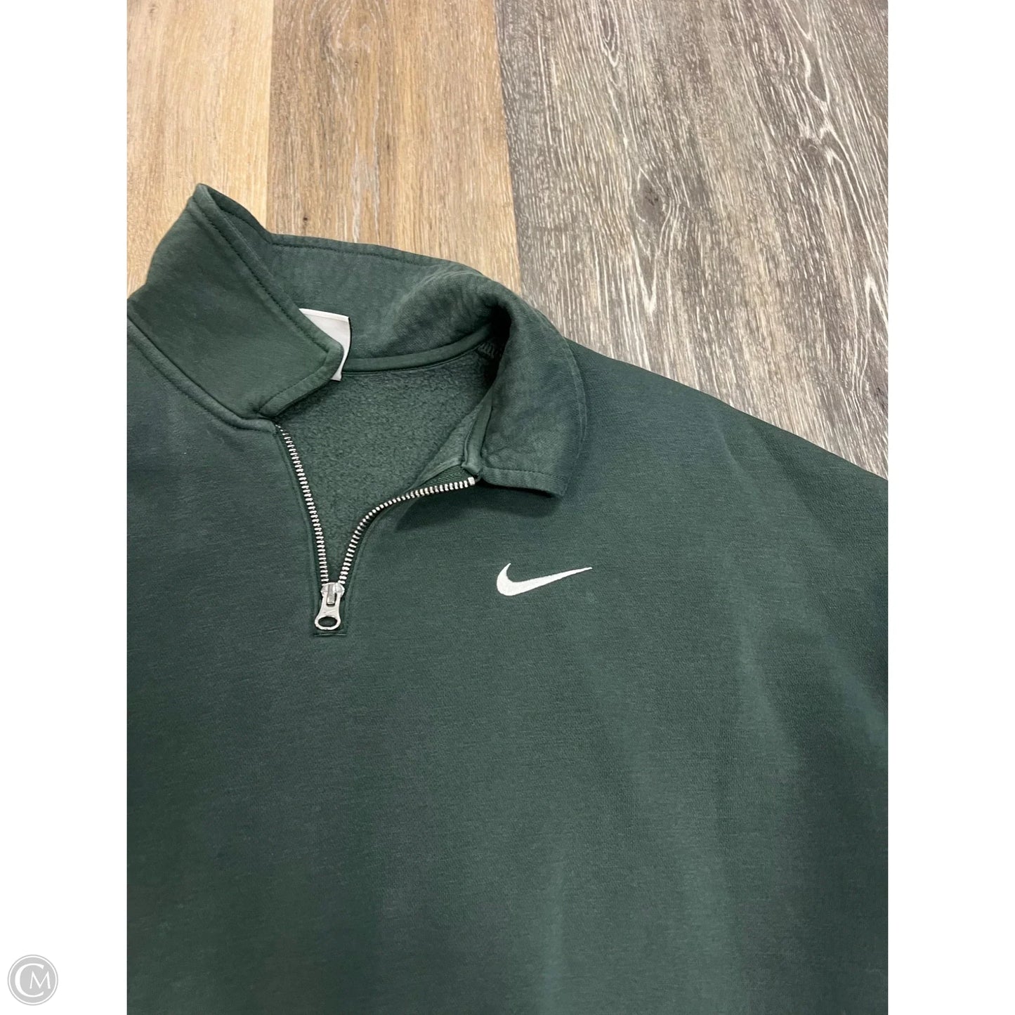 Athletic Sweatshirt Collar By Nike Apparel In Green, Size: M
