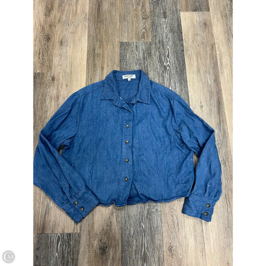 Blouse Long Sleeve By Velvet Heart In Blue, Size: Xl