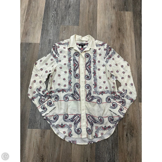 Blouse Long Sleeve By J. Crew In Multi-colored, Size: S