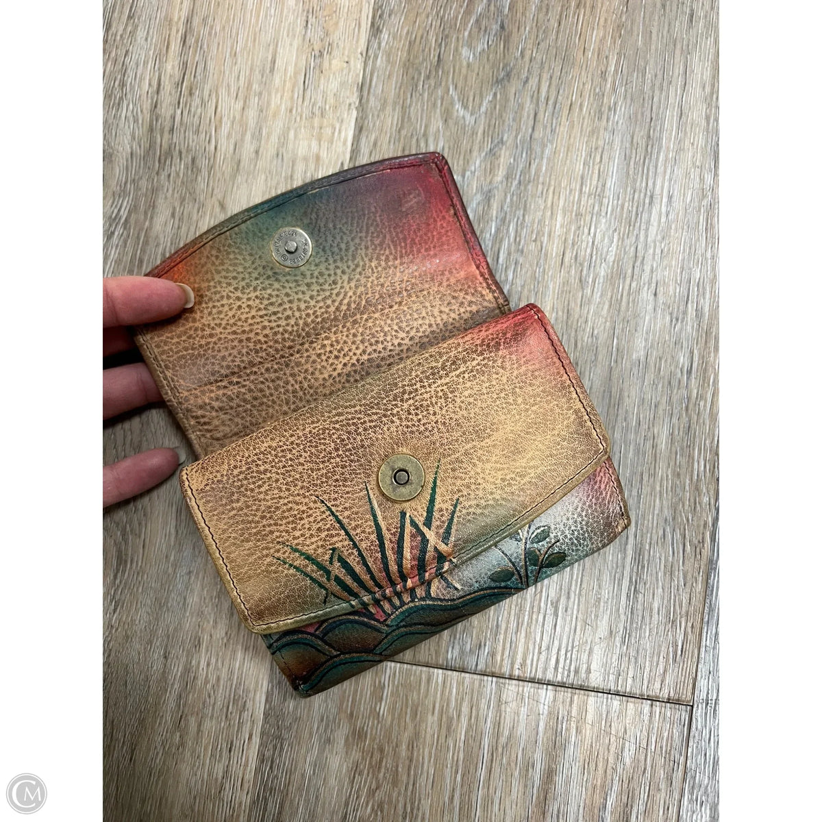 Wallet Leather By Anuschka, Size: Small
