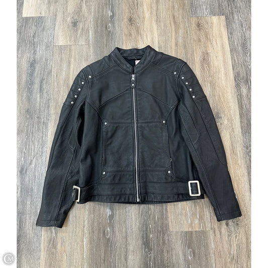 Jacket Moto Leather By Arlen Ness In Black, Size: M