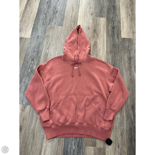 Athletic Sweatshirt Hoodie By Nike Apparel In Peach, Size: M