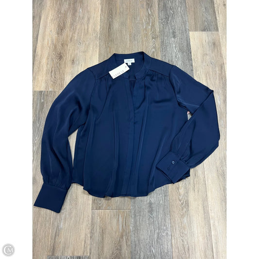 Blouse Long Sleeve By Evereve In Blue, Size: L
