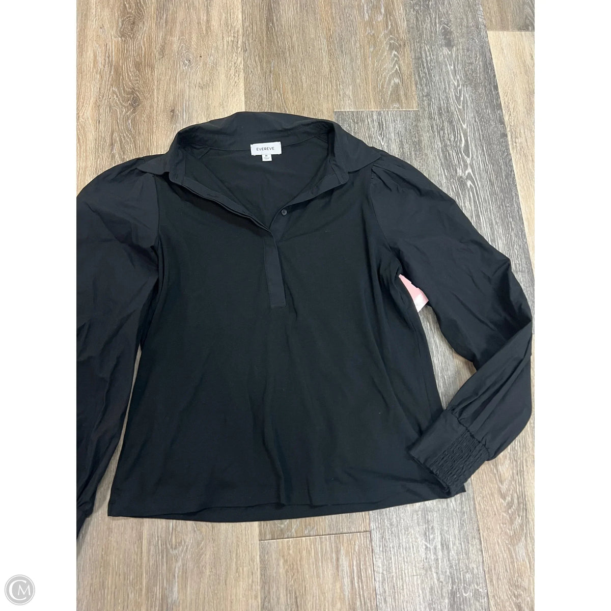 Blouse Long Sleeve By Evereve In Black, Size: M