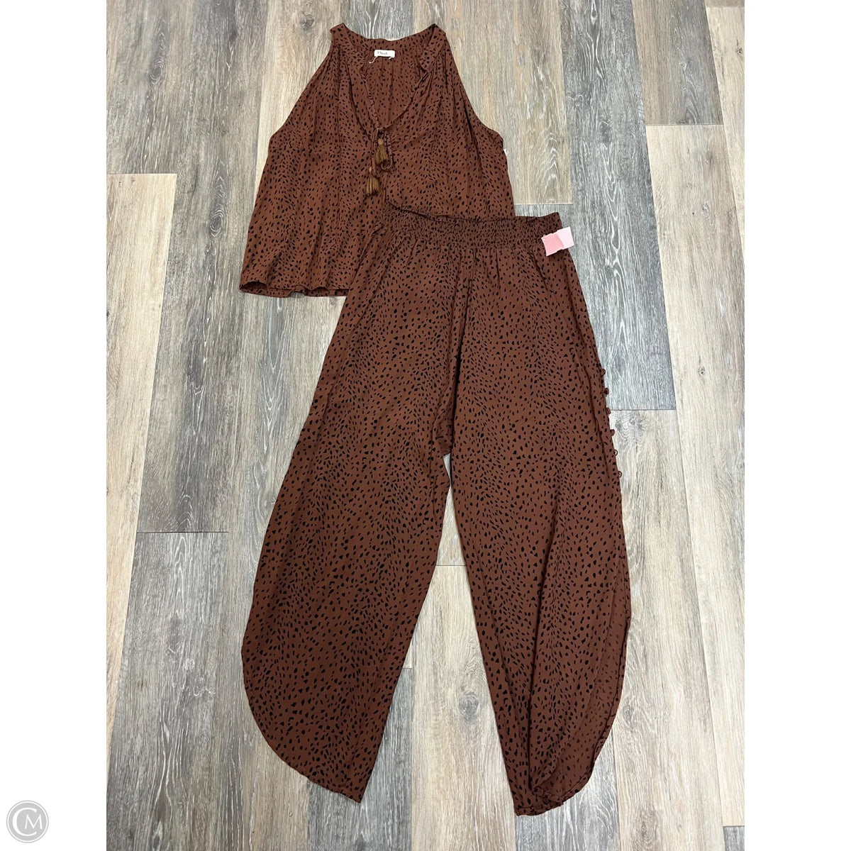 Pants Set 2pc By Khush In Brown, Size: L