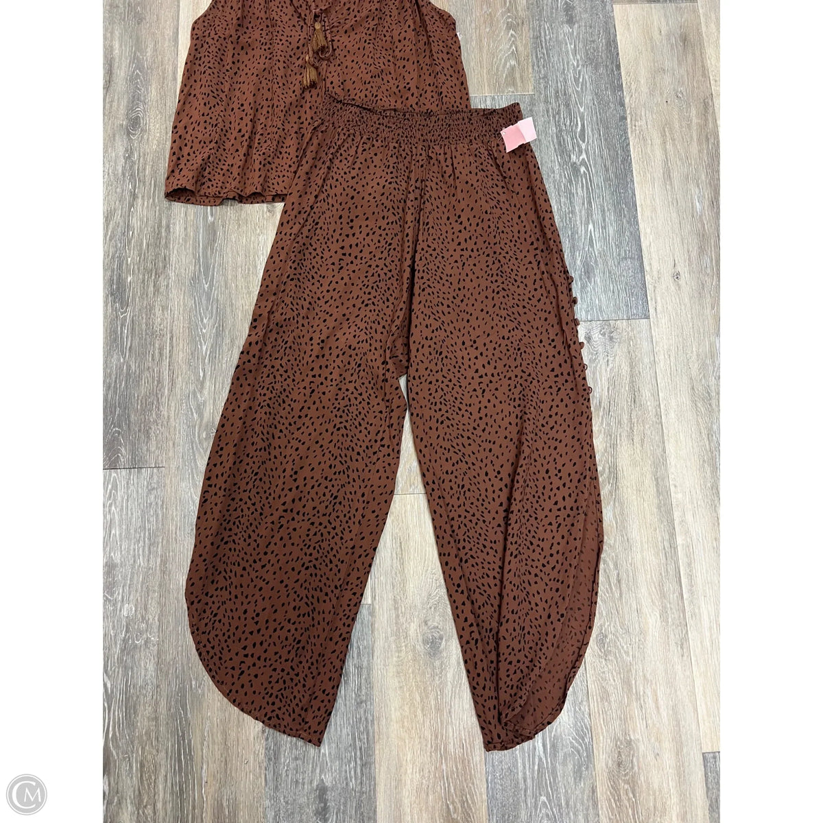 Pants Set 2pc By Khush In Brown, Size: L