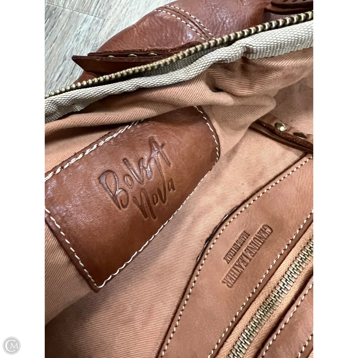 Handbag Leather By Bolsa Nova, Size: Large