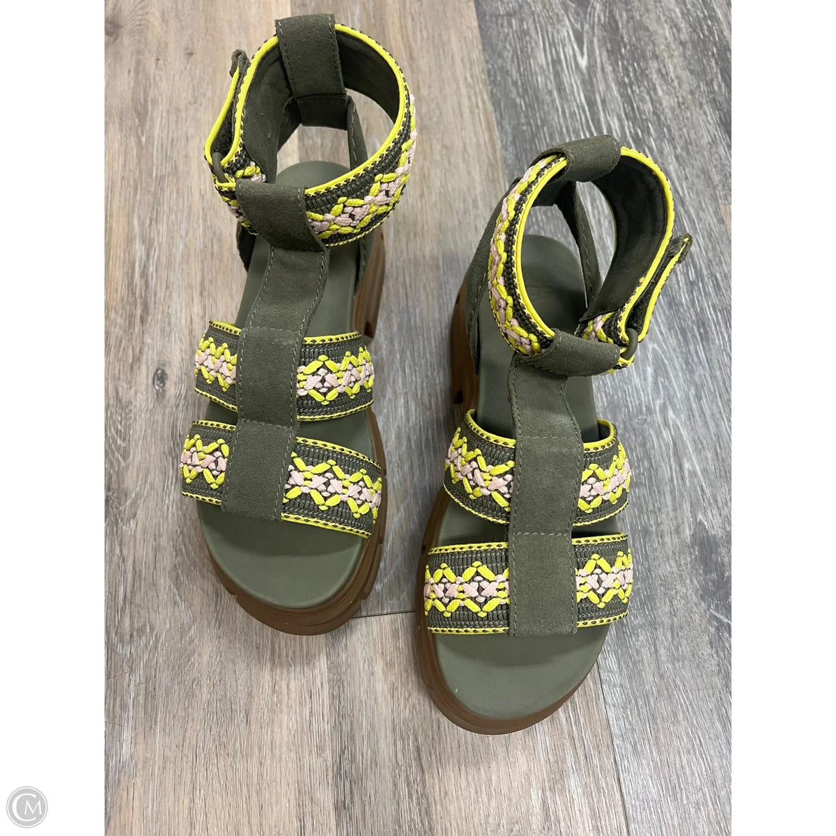 Sandals Designer By Ugg In Green, Size: 9