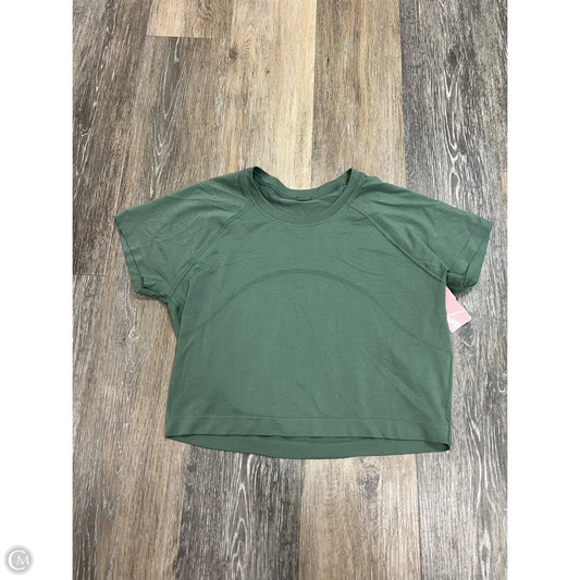 Athletic Top Short Sleeve By Lululemon In Green, Size: 10