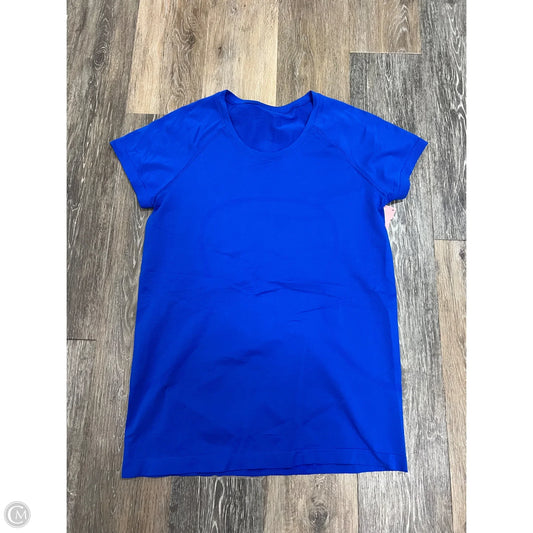 Athletic Top Short Sleeve By Lululemon In Blue, Size: 12