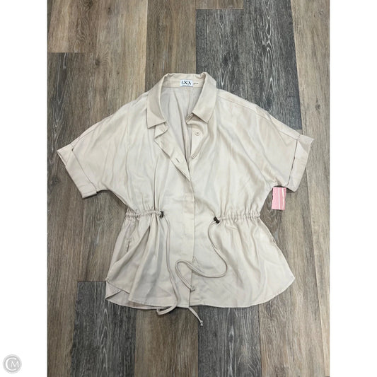 Blouse Short Sleeve By Lna In Cream, Size: Xs